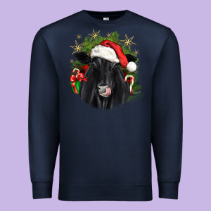 Christmas Black Angus Premium Sweatshirt Designed By Jahusdesignshop