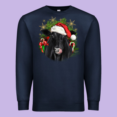 Christmas Black Angus Premium Sweatshirt Designed By Jahusdesignshop