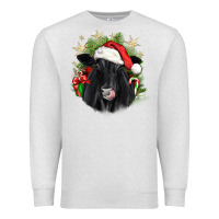 Oatmeal Heather christmas black angus Premium Sweatshirt - JahusDesignShop