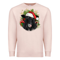 Pale Pink christmas black angus Premium Sweatshirt - JahusDesignShop