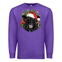 Purple christmas black angus Premium Sweatshirt - JahusDesignShop