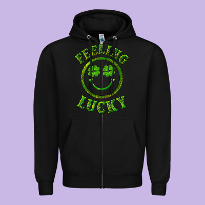 Feeling Lucky With Leopard Zipper Hoodie Designed By Ranaportraitstore