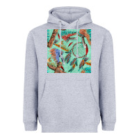 Heather Grey pipe tomahawk dreamcatcher headdress seamless patt Heavyweight Hoodie - FaDigitalArtStudio