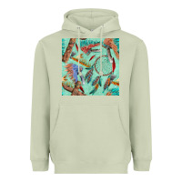 Matcha pipe tomahawk dreamcatcher headdress seamless patt Heavyweight Hoodie - FaDigitalArtStudio