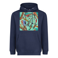 Navy pipe tomahawk dreamcatcher headdress seamless patt Heavyweight Hoodie - FaDigitalArtStudio