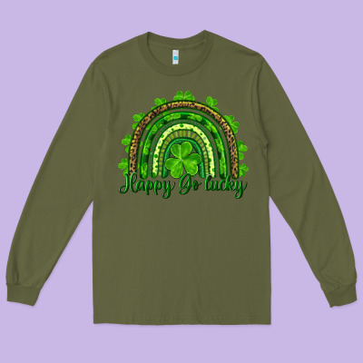 Long Sleeve Tee st. patricks day happy go lucky