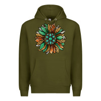 Army Green thanksgiving fall sunflower Premium Hoodie - Jasminsmagicworld