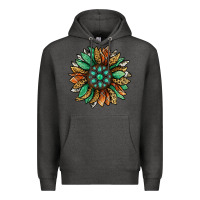 Charcoal Heather thanksgiving fall sunflower Premium Hoodie - Jasminsmagicworld