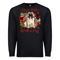Black Christmas life is better with a pug Premium Sweatshirt - JahusDesignShop