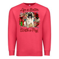 Cardinal Christmas life is better with a pug Premium Sweatshirt - JahusDesignShop