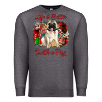 Charcoal Heather Christmas life is better with a pug Premium Sweatshirt - JahusDesignShop