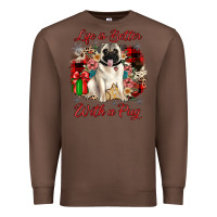Chestnut Christmas life is better with a pug Premium Sweatshirt - JahusDesignShop