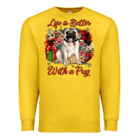 Lemon Christmas life is better with a pug Premium Sweatshirt - JahusDesignShop