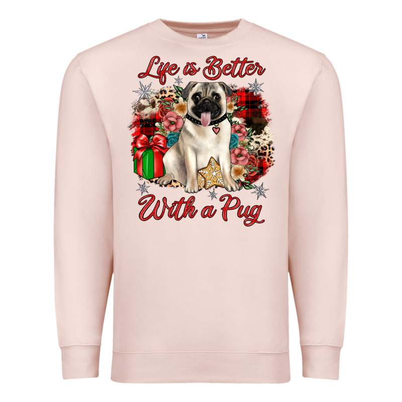 Christmas Life Is Better With A Pug Premium Sweatshirt by JahusDesignShop | Teevron
