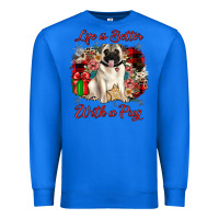 True Royal Christmas life is better with a pug Premium Sweatshirt - JahusDesignShop