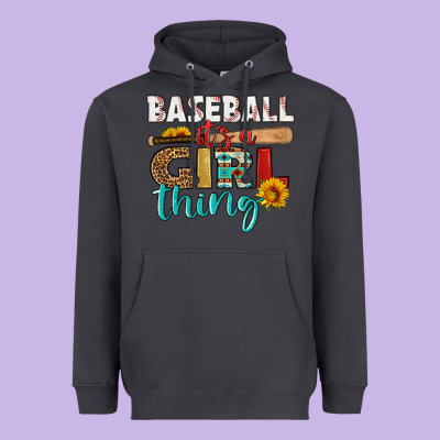 Baseball It's A Girl Thing Heavyweight Hoodie Designed By Hra Design Shop