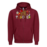 Burgundy physical education teacher Zipper Hoodie - texasbilliewilder
