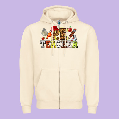 Physical Education Teacher Zipper Hoodie Designed By Texasbilliewilder