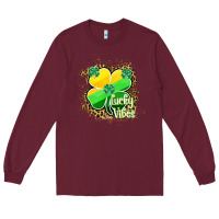 Burgundy lucky vibes Long Sleeve Tee - RanaPortraitStore