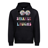 Black 100 days of sparkle learning and laugh faux sequin Urban Hoodie - MaliasSmallBusiness