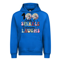 Cobalt 100 days of sparkle learning and laugh faux sequin Urban Hoodie - MaliasSmallBusiness