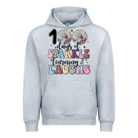 Heather Grey 100 days of sparkle learning and laugh faux sequin Urban Hoodie - MaliasSmallBusiness