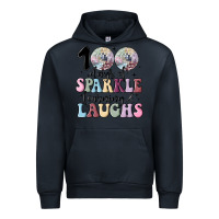 Navy 100 days of sparkle learning and laugh faux sequin Urban Hoodie - MaliasSmallBusiness
