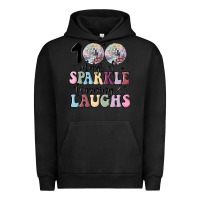Pigment Black 100 days of sparkle learning and laugh faux sequin Urban Hoodie - MaliasSmallBusiness