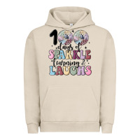 Pigment French Oak 100 days of sparkle learning and laugh faux sequin Urban Hoodie - MaliasSmallBusiness