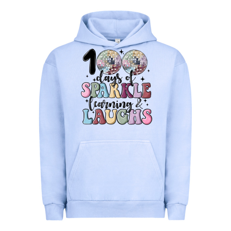 100 Days Of Sparkle Learning And Laugh Faux Sequin Urban Hoodie by MaliasSmallBusiness | Teevron