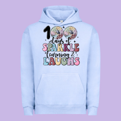 100 Days Of Sparkle Learning And Laugh Faux Sequin Urban Hoodie Designed By Maliassmallbusiness