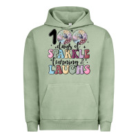 Pigment Oil Green 100 days of sparkle learning and laugh faux sequin Urban Hoodie - MaliasSmallBusiness