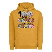 Pigment Peanut Butter 100 days of sparkle learning and laugh faux sequin Urban Hoodie - MaliasSmallBusiness