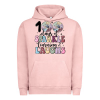 Pigment Salmon 100 days of sparkle learning and laugh faux sequin Urban Hoodie - MaliasSmallBusiness