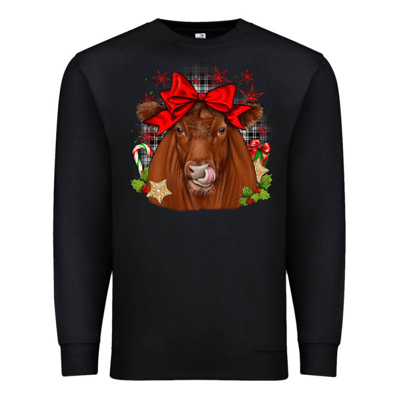 Christmas Red Angus Premium Sweatshirt by JahusDesignShop | Teevron