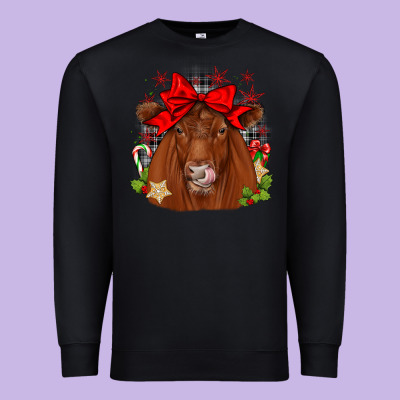 Christmas Red Angus Premium Sweatshirt Designed By Jahusdesignshop