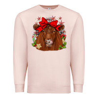 Pale Pink christmas red angus Premium Sweatshirt - JahusDesignShop