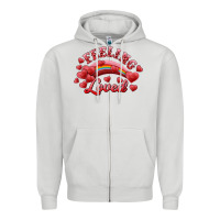 Dove Grey feeling loved valentine's day Zipper Hoodie - RanaPortraitStore