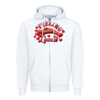 White feeling loved valentine's day Zipper Hoodie - RanaPortraitStore