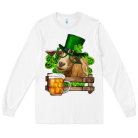 White st. patricks day goat and beer Long Sleeve Tee - RanaPortraitStore