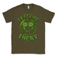 Army Green feeling lucky with leopard Classic Tee - RanaPortraitStore