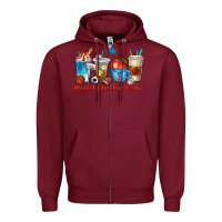 Burgundy physical education teacher coffee cups Zipper Hoodie - texasbilliewilder