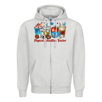 Dove Grey physical education teacher coffee cups Zipper Hoodie - texasbilliewilder
