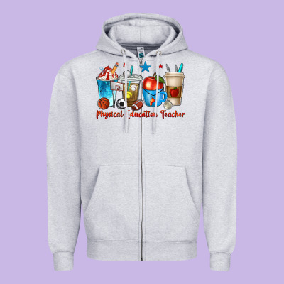Physical Education Teacher Coffee Cups Zipper Hoodie Designed By Texasbilliewilder