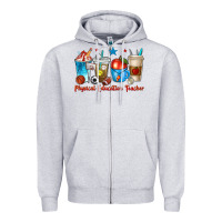 Heather Grey physical education teacher coffee cups Zipper Hoodie - texasbilliewilder