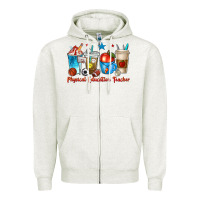 Oatmeal Heather physical education teacher coffee cups Zipper Hoodie - texasbilliewilder