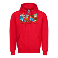 Red physical education teacher coffee cups Zipper Hoodie - texasbilliewilder
