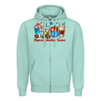 Seafoam physical education teacher coffee cups Zipper Hoodie - texasbilliewilder
