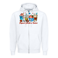 White physical education teacher coffee cups Zipper Hoodie - texasbilliewilder