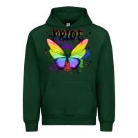 Forest Green rainbow butterfly pride lgbtq Urban Hoodie - MaliasSmallBusiness